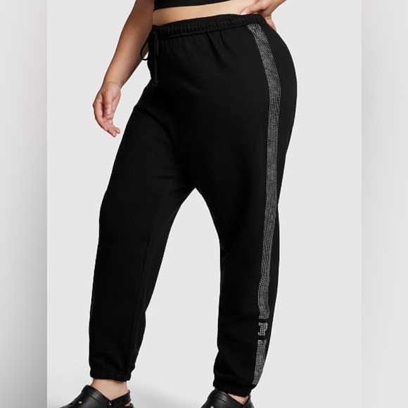 PINK EVERYDAY FLEECE HIGH-WAIST GYM PANTS - Picture 4 of 4